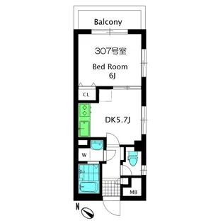 ピアポート鵜の木【3階】の間取り