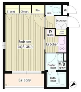 リバティコート千歳烏山【1階】の間取り