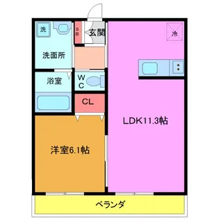 ファビュラス・リガード【3階】の間取り