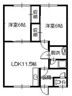 CACAO (旧錦町コーポ)【1階】の間取り