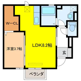 フラットアイランド【1階】の間取り