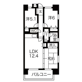 元今泉レジデンス【15階】の間取り