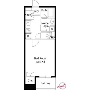 ボヌール麻布十番【2階】の間取り