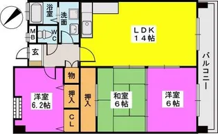サントルース博多【4階】の間取り