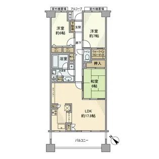 ゼファー横濱サウサリート神之木公園A棟【7階】の間取り