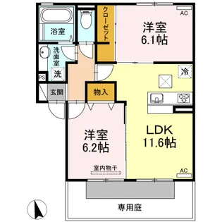 プラウド上田島 A棟【1階】の間取り
