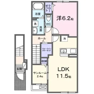 リバーサイドパレス M【2階】の間取り