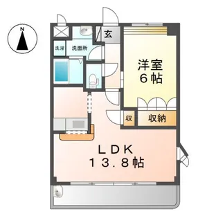 グランディール四条A【2階】の間取り