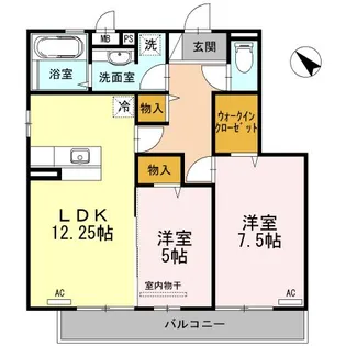 ボナール中の島 A【3階】の間取り