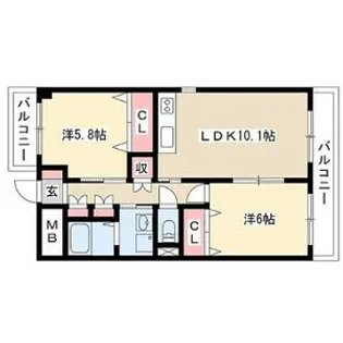 ギブリ千音寺【2階】の間取り