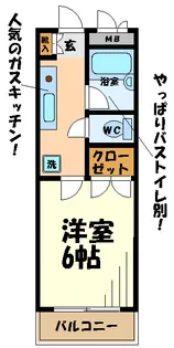 コーポ田中 学生さん専用【2階】の間取り