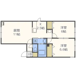 ルミエール本通1南【2階】の間取り