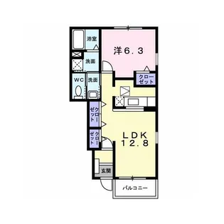 サニーメゾン撫子501 A棟【1階】の間取り