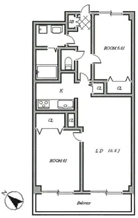 千歳烏山ロイヤルマンション【5階】の間取り