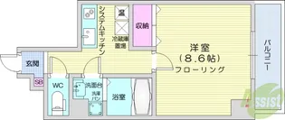 STUDIO原町【6階】の間取り