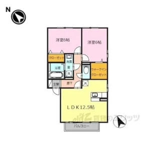 クレールソシア【1階】の間取り