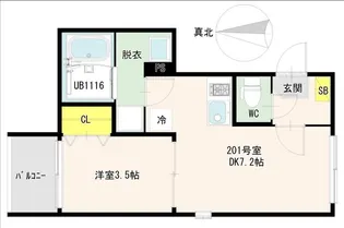仮称)ハーモニーテラス東糀谷4丁目B【2階】の間取り
