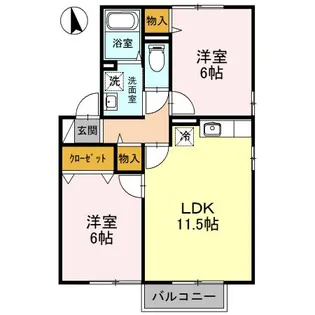 セジュールサザンウインド A【2階】の間取り