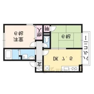 ハイカムール御供田【1階】の間取り