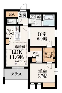 West sedona【1階】の間取り
