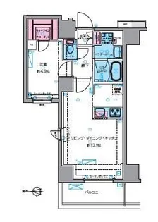 ジェノヴィア四谷三丁目グリーンヴェール【2階】の間取り