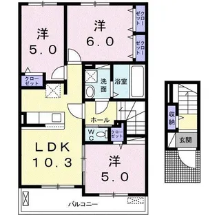 グラン・グラースI【2階】の間取り
