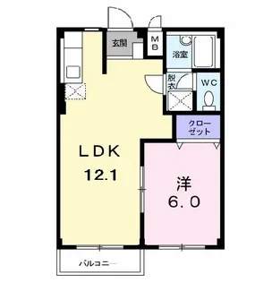 フラット・フラワー【1階】の間取り