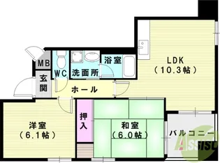 ウィステリア明石【9階】の間取り