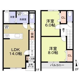 J Wing East/West【2階】の間取り