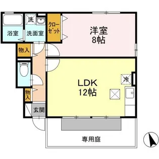 ロイヤルガーデン天神 B棟【1階】の間取り