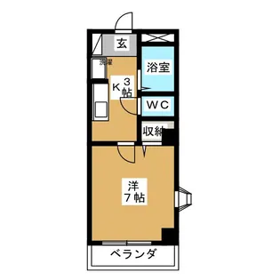 パインコート七瀬【1階】の間取り