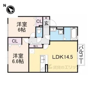 コンフォール・ヴィラB棟【2階】の間取り