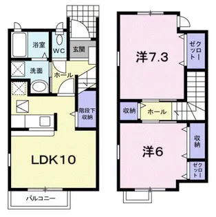 メゾン ソレイユC【1階】の間取り