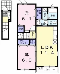 フルール ベル【2階】の間取り