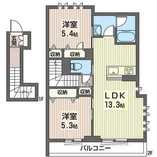 メゾンアンビシア【2階】の間取り