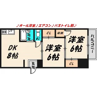福助ハイツ【2階】の間取り