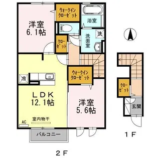 プラムコート木田 A【2階】の間取り