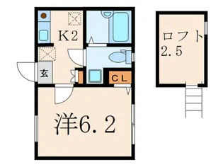 サンフラワ-玉川【2階】の間取り