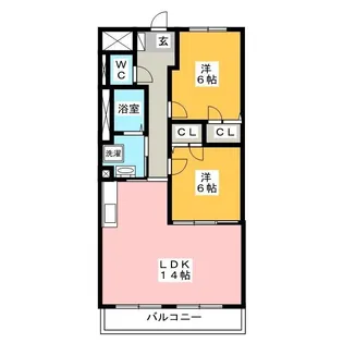 ハイツ南【5階】の間取り