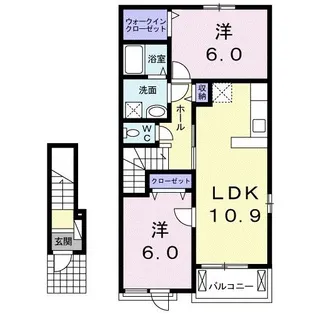 サングレイスB【2階】の間取り
