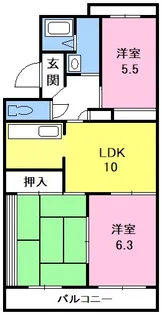 コンフォートシバタII【1階】の間取り