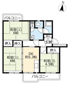 URみつわ台【5階】の間取り