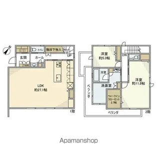 千葉県柏市新富町1【一戸建】の間取り