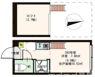東京都杉並区下高井戸3【アパート】の間取り