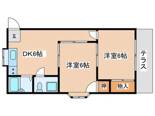 第2サンハウス【1階】の間取り