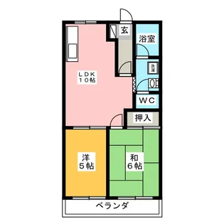 バンディアンハイツ【1階】の間取り