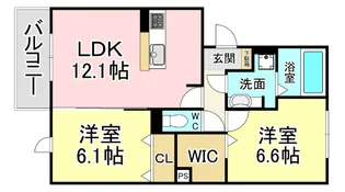 福岡県北九州市戸畑区沢見1【アパート】の間取り