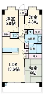 西青木マンション【6階】の間取り