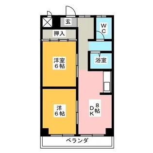 2DKの間取り画像