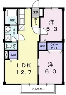 ワイドビュー白沢【2階】の間取り